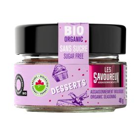 Front of Les Savoureux Organic Sugar-Free Seasoning Dessert