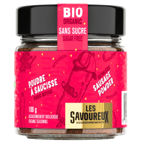 Front of Les Savouoreux Organic Sugar-Free Seasoning Sausages