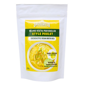 Front of Les Savoureux Vegan Broth Mix - Vegan Chicken Broth - Vegan Chicken Bouillon