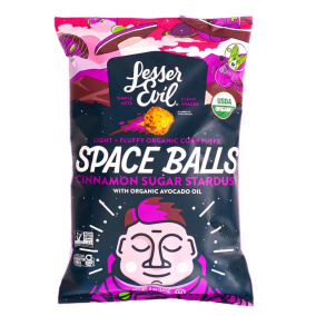Lesser Evil Organic Corn Puffs Space Balls Cinnamon Sugar Stardust, 142g
