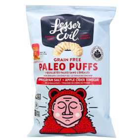 Lesser Evil Organic Grain Free Paleo Puffs Himalayan Salt Apple Cider Vinegar, 140g