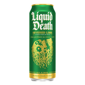 Front of Liquid Death Sparkling Water Severed Lime
