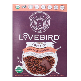 Front of Lovebird Grain-Free O’s Cereal Cocoa - Grain Free Cereal - Gluten Free Cereal - AIP Breakfast Cereal
