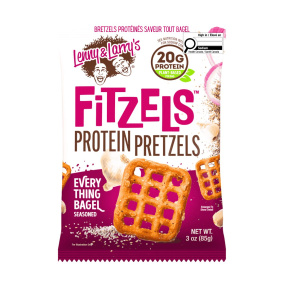 Lenny and Larry’s FITZELS High Protein Pretzels Everything Bagel, 85g - Lenny and Larry’s Protein Pretzels, Protein Snacks