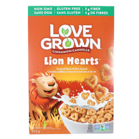 Love Grown Cinnamon Lion Hearts Toasted Bean & Rice Cereal, 213g