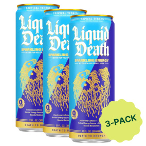 Liquid Death Beverage Energy Tropical Terror 3-Pack Front