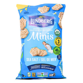 Front of Lundenberg Family Farms Organic Rice Cake Minis Sea Salt, 142g