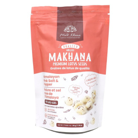 Maa Khana Premium Roasted Makhana Popped Lotus Seeds Himalayan Pink Salt & Pepper, 50g