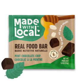 Front of Made With Local Real Food Bar Mint Chocolate Chip
