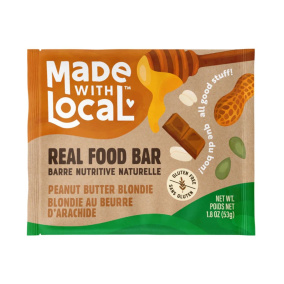 Front of Made With Local Real Food Bars Peanut Butter Blondie