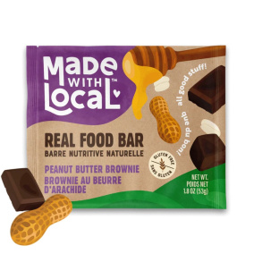 Front of Made With Local Real Food Bar Peanut Butter Brownie