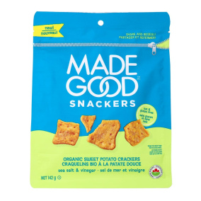 MadeGood Snackers Organic Sweet Potato Crackers Sea Salt & Vinegar, 142 g