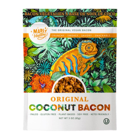 Front of Madly Hadley Coconut Bacon - Vegan Bacon - Plant Based Bacon - Vegan Bacon Crumbles