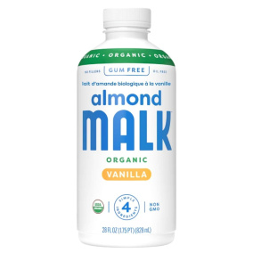 Front of MALK Almond Milk - Vanilla Almond Milk - Organic Almond Milk