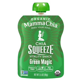 Front of Mamma Chia Organic Chia Squeeze Green Magic