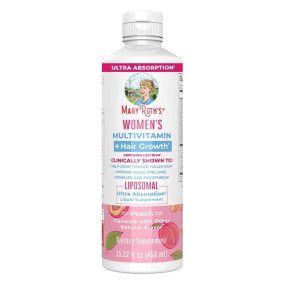 Mary Ruth’s Women’s Multivitamin with Hair Growth Support Peach, 450 mL Front