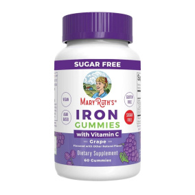 Mary Ruth's Iron Gummies With Vitamin C Grape, 60 Gummies Front
