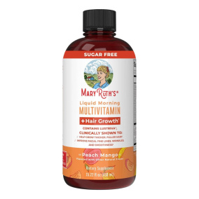 Mary Ruth's Liquid Morning Multivitamin + Hair Growth Peach Mango Front
