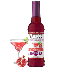 Matteo’s Bartender Style Cocktail Mixes Thin Pomegranate Margarita, 750mL