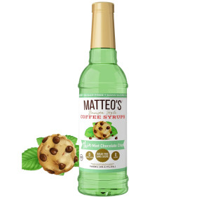 Matteo's Sugar-Free Barista Coffee Syrups Thin Mint Chocolate Chip, 750mL Front