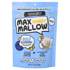 Max Sweets Vanilla Mini Honey Marshmallows Bold Blueberry Front