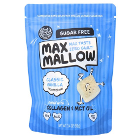 Front of Max Sweets Sugar Free Marshmallows Max Mallow Classic Vanilla, 96g