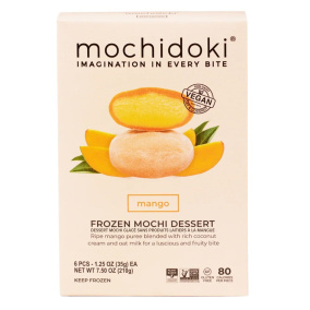 Mochidoki Dairy-Free Frozen Mochi Dessert Mango, 6 Pieces
