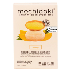 Mochidoki Dairy-Free Frozen Mochi Dessert Mango, 6 Pieces