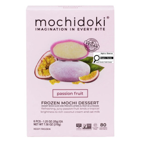 Mochidoki Dairy-Free Frozen Mochi Dessert Passion Fruit, 6 Pieces