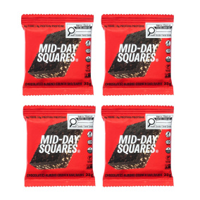 Front of Mid-Day Squares Functional Chocolate Bar Almond Crunch - Functional Chocolate - Mid Day Squares Canada - Almond Protein Bar