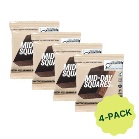Front of Mid-Day Squares Functional Chocolate Bar Brownie Batter - Functional Chocolate - Mid Day Squares Canada - Brownie Protein Bar