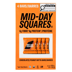Front of Mid-Day Squares Plant-Based Chocolate Bar Peanut Butta - Clean Peanut Butter Chocolate - Gluten Free Chocolate Bar