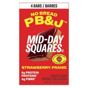 Mid-Day Squares Snack Bar No Bread PB&J Strawberry Canada Front