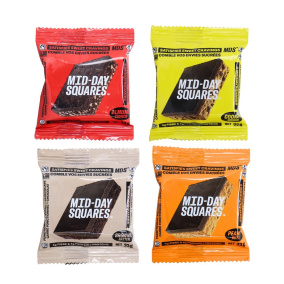 Front of Mid-Day Squares Functional Chocolate Variety Pack 4 Pack - Functional Chocolate - Healthy Chocolate Variety - Protein Chocolate Variety Pack