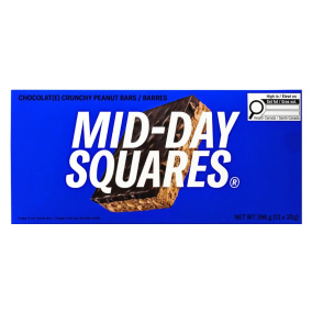 Front of Mid-Day Squares Plant-Based Chocolate Bar Crunchy Peanut - Mid Day Squares Crunchy Peanut - Mid-Day Square - Mid-Day Crunchy Peanut