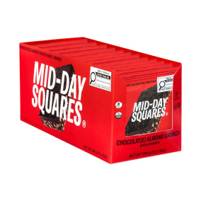 Front of Mid-Day Squares Plant-Based Chocolate Bar Almond Crunch