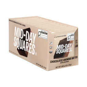 Mid-Day Squares Plant-Based Chocolate Bar Brownie Batter, 12 Pack