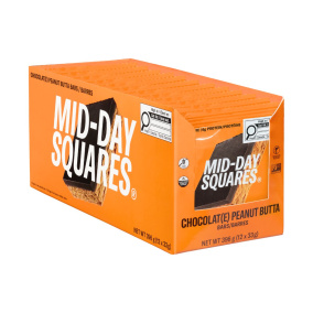 Front of Mid-Day Squares Plant-Based Chocolate Bar Peanut Butta - High Protein Snack - Gluten Free Chocolate Bar