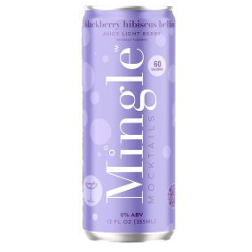 Mingle Mocktails Non-Alcoholic Blackberry Hibiscus Bellini, 355ml
