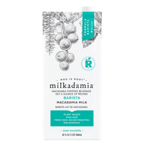 Front of Milkadamia Latte Da Barista Macadamia Milk, 946ml