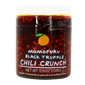Front of Momofuku Chili Crunch Oil Black Truffle