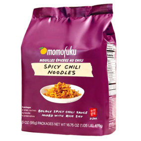 Front of Momofuku Noodles Spicy Chili - Momofuku Instant Noodles - Spicy Soy Noodles - Spicy Asian Noodles