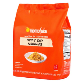 Front of Momofuku Noodles Spicy Soy - Momofuku Instant Noodles - Spicy Garlic Noodles - Spicy Asian Noodles
