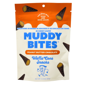 Muddy Bites Waffle Cone Snacks Peanut Butter Chocolate, 66g