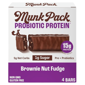 Munk Pack Probiotic Protein Bar Brownie Nut Fudge Front