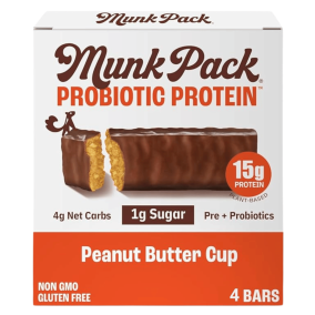 Munk Pack Probiotic Protein Bar Peanut Butter Cup Front