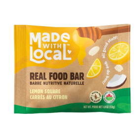 Front of Made With Local Real Food Bars Lemon Square