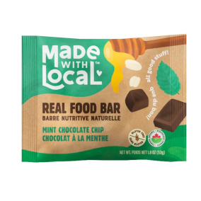 Front of Made With Local Real Food Bar Mint Chocolate Chip