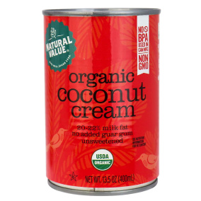 Natural Value Organic Coconut Cream, No Guar Gum, 400ml