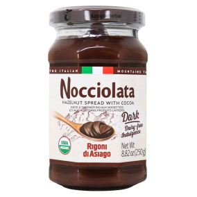 Front of Nocciolata Dairy-Free Organic Hazelnut Spread With Cocoa, 250g